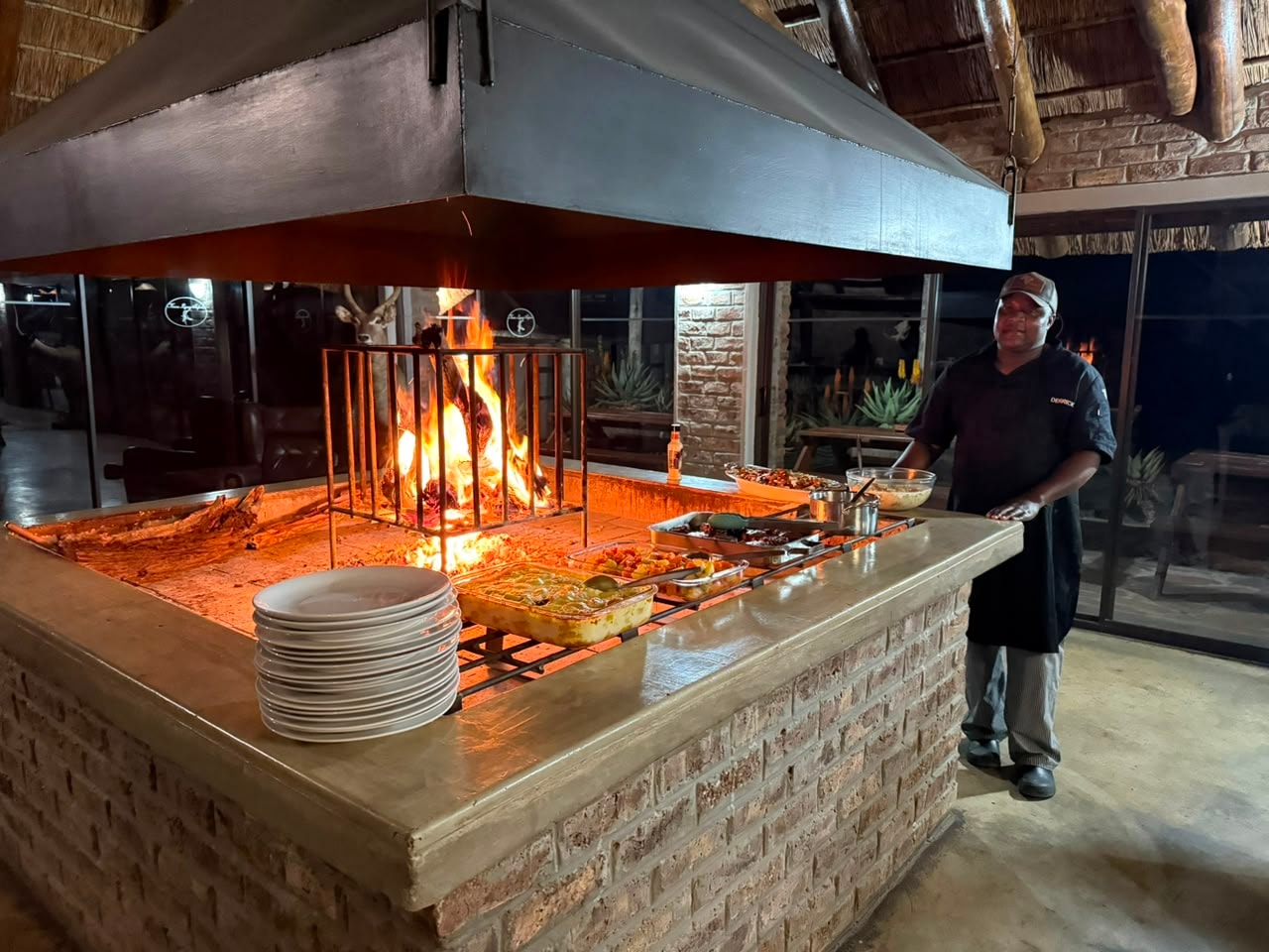 Chef Derrick at the boma fire grill